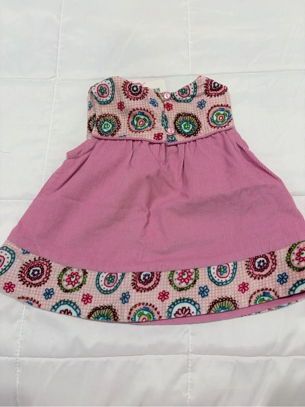 Lola et Moi Pink Corduroy & Floral Dress 6M NWT Baby Girl